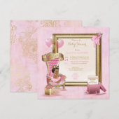 Etnische Baby Princess Crown Gold Pink Royal Kaart (Voorkant / Achterkant)