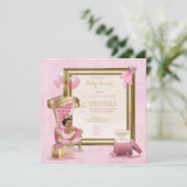 Etnische Baby Princess Crown Gold Pink Royal Kaart (Staand voorkant)