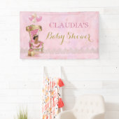 Etnische Baby Princess Crown Gold Pink Royal Spandoek (Insitu)