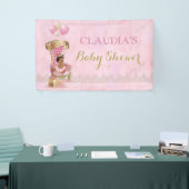 Etnische Baby Princess Crown Gold Pink Royal Spandoek (Beurs)