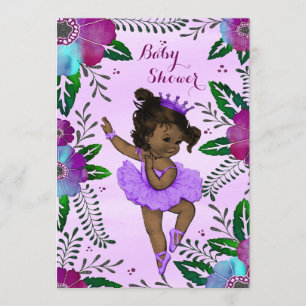 Etnische Baby shower Ballerina Floral Waterverf Kaart
