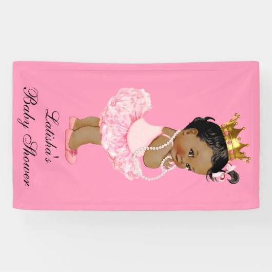 Etnische Baby shower Tutu Cute Princess Spandoek (Horizontaal)