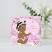 Etnische Baby shower van edele meisjes Roze Kaart (Staand voorkant)