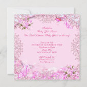 Etnische Baby shower van edele meisjes Roze Kaart (Achterkant)