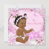 Etnische Baby shower van edele meisjes Roze Kaart (Voorkant)