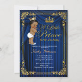 Etnische Baby shower van Navy Blue Gold Prince Kaart (Voorkant)
