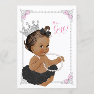 Etnische Baby shower van prinses Tutu Pink Pearl G Kaart