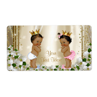 Etnische baby shower waterfleslabels etiket