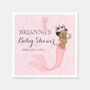 Etnische babymeisjes zeemeermin prinses kroon dama servet