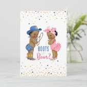 Etnische baby's laarzen of strikken Geslacht onthu Kaart (Staand voorkant)