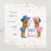 Etnische baby's laarzen of strikken Geslacht onthu Kaart (Voorkant / Achterkant)