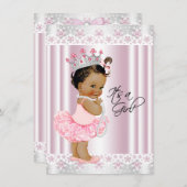 Etnische Ballerina Pearl en Lace Tutu Baby shower Kaart (Voorkant / Achterkant)