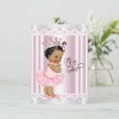 Etnische Ballerina Pearl en Lace Tutu Baby shower Kaart (Staand voorkant)