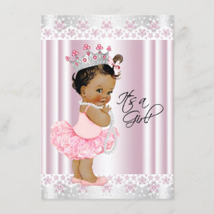 Etnische Ballerina Pearl en Lace Tutu Baby shower Kaart