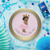 Etnische Ballerina Princess Pink Gold Baby shower Papieren Bordje (Feest)