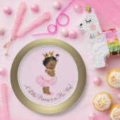 Etnische Ballerina Princess Pink Gold Baby shower Papieren Bordje (Feest)