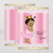 Etnische Ballerina Tutu Baby Meisje Dank je Bedankkaart (Voorkant / Achterkant)