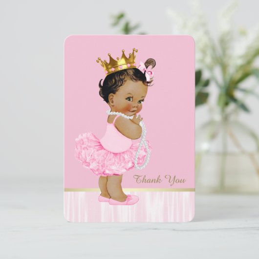 Etnische Ballerina Tutu Baby shower Dank u Bedankkaart (Staand voorkant)