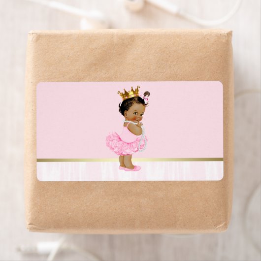 Etnische Ballerina Tutu Baby shower Waterfles Etiket (Insitu)
