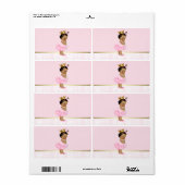 Etnische Ballerina Tutu Baby shower Waterfles Etiket (Full Sheet)