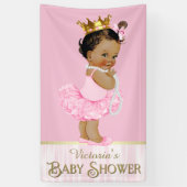Etnische Ballerina Tutu Pearl Baby shower Spandoek (Verticaal)