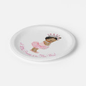 Etnische Ballerina Tutu Pearls Princess Baby showe Papieren Bordje (Gekanteld)