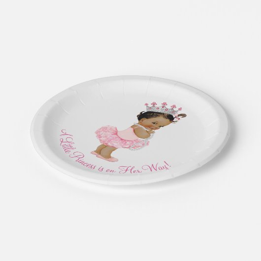 Etnische Ballerina Tutu Pearls Princess Baby showe Papieren Bordje (Gekanteld)