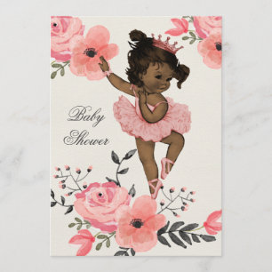 Etnische Ballerina Waterverf Flowers Baby shower Kaart