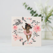 Etnische Ballerina Waterverf krans Baby shower Kaart (Staand voorkant)