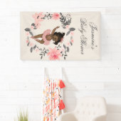 Etnische Ballerina Waterverf krans Baby shower Spandoek (Insitu)