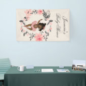Etnische Ballerina Waterverf krans Baby shower Spandoek (Beurs)