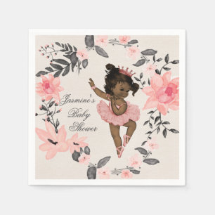 Etnische Ballerina Waterverf Wreath Baby shower Servetten