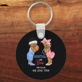 Etnische Basketball of Bow We weten dat we van je  Sleutelhanger (Voorkant)