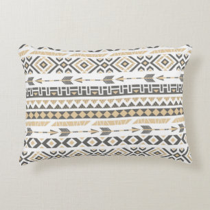Etnische beige naadloos: patroon accent kussen