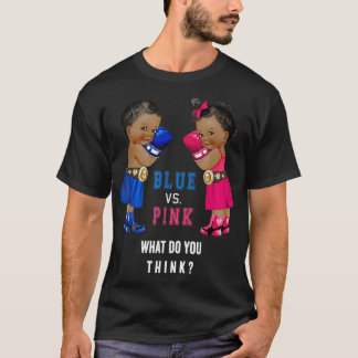 Etnische Blauw vs Roze Boxing Baby's Geslacht T- T-shirt