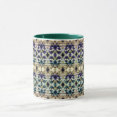 Etnische blauwe, beige ikat mok (Midden)