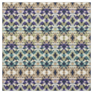 Etnische blauwe, beige ikat stof