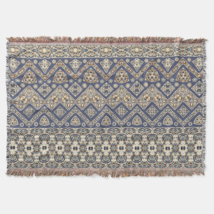 Etnische blauwe bruine patroon deken