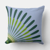 Etnische Blauwe en Groene Kwartstervormige Bloem Kussen (Voorkant)