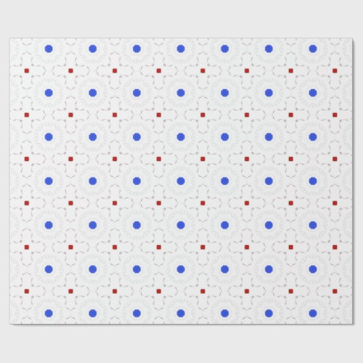 Etnische blauwe stip cadeaupapier (Vlak)