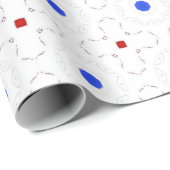 Etnische blauwe stip cadeaupapier (Rol Hoek)