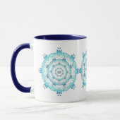 etnische blauwgroen mandala . Floral Crown Mok (Links)
