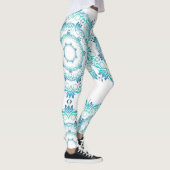 etnische blauwgroen mandala . leggings (Rechts)