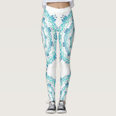 etnische blauwgroen mandala . leggings (Voorkant)