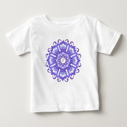 Etnische blauwgroen mandala. monogram. (Voorkant)