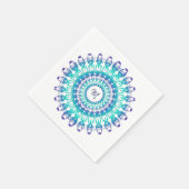 Etnische blauwgroen mandala. monogram. servetten (Hoek)