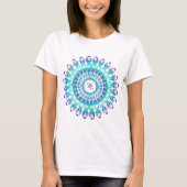 Etnische blauwgroen mandala. monogram. t-shirt (Voorkant)