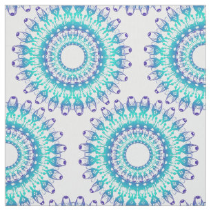 etnische blauwgroen mandala . stof