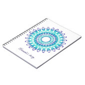etnische blauwgroen mandala . Tekst. Notitieboek (Linkerzijde)