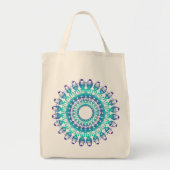 etnische blauwgroen mandala . tote bag (Voorkant)
